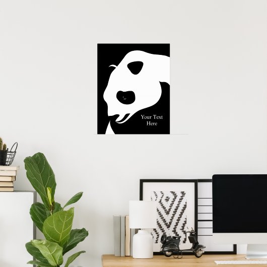 Panda Géant Avec Poster Texte (Bureau à domicile)
