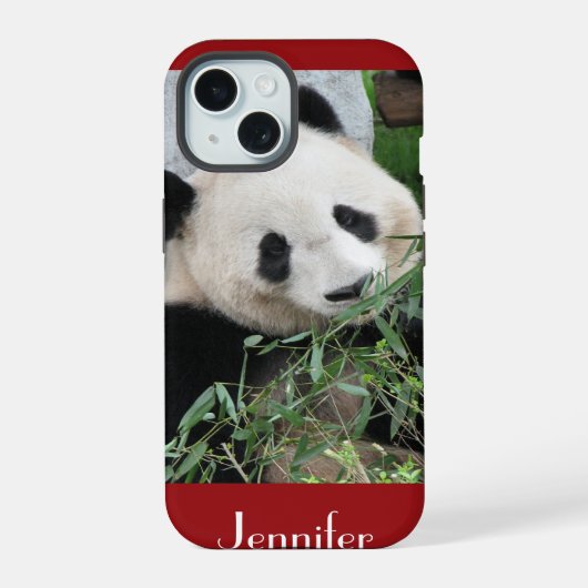 Panda Géant Cute Arrière - plan rouge foncé, Nom, (Verso)