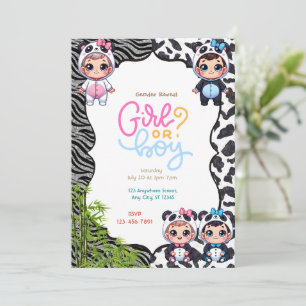 Panda Gender Reveal Kaart