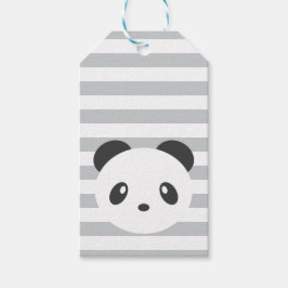 Panda gestreepte cadeau labels cadeaulabel