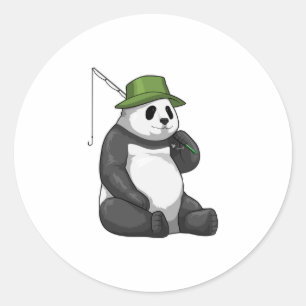 Panda Gevist met Geviste staaf Ronde Sticker