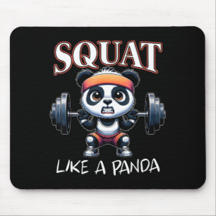 Panda Gewichtheffen Fitness Grappige Gym Quote Squ Muismat