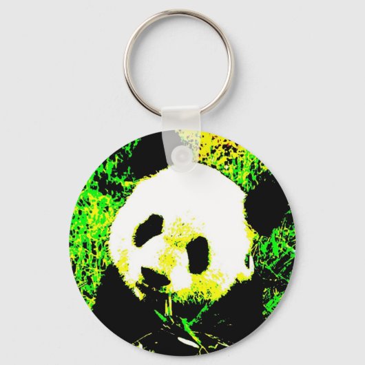 Panda Gezicht Pop Art Sleutelhangers (Voorkant)