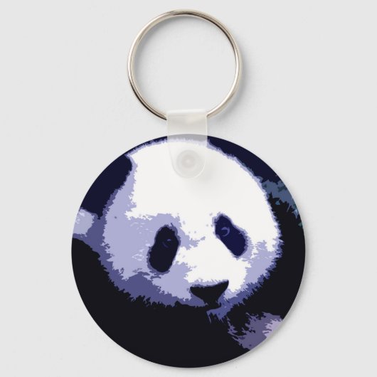 Panda Gezicht Pop Kunst Sleutelhanger (Voorkant)