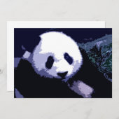 Panda Gezicht Pop Kunst Uitnodiging (Voorkant / Achterkant)