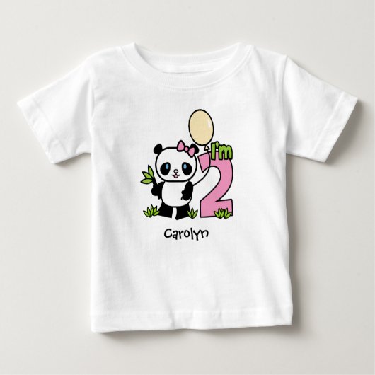 Panda Girl 2e anniversaire Baby T-shirt (Devant)