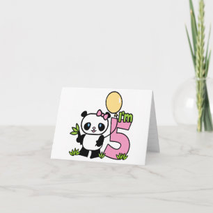 Panda Girl 5e anniversaire Invitations
