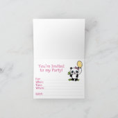 Panda Girl 7th Birthday Fill in Invitation (Intérieur)