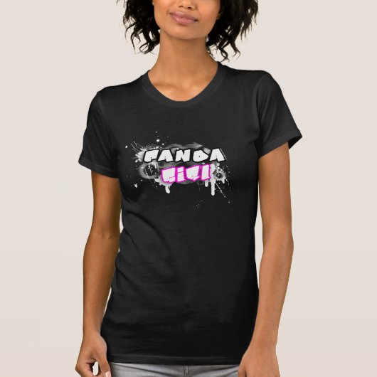 Panda Girl Black Tea T-shirt (Voorkant)