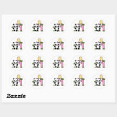Panda Girl First Birthday Classic Round Sticker (Vel)