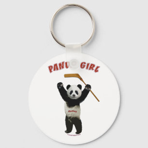 Panda Girl Hockey Beer Sleutelhanger