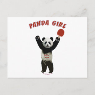 Panda Girl Ping Pong Briefkaart