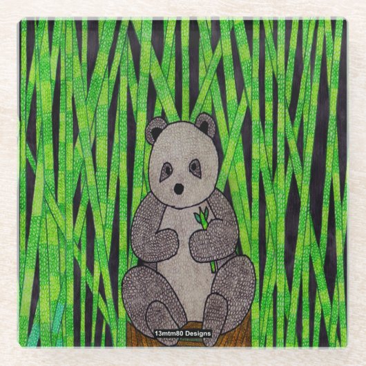 Panda - Glas Onderzetter (Voorkant)
