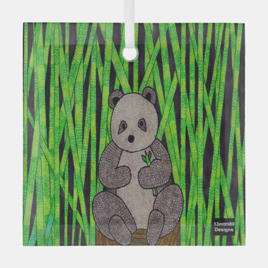 Panda - Glas Ornament (Voorkant)