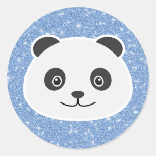 Panda Glitter Ronde Sticker