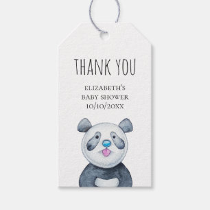 Panda. Grappig schattig dier. Baby shower bedankt Cadeaulabel