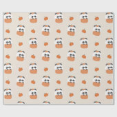 Panda Halloween Cadeaupapier (Vlak)