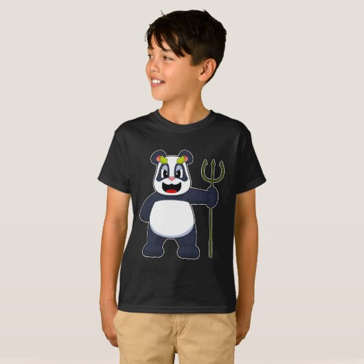 Panda Halloween Devil T-shirt (Voorkant volledig)