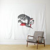 Panda Halloween Vampire Nurse Oversized T-shirt Wandkleed (In Situ (horizontaal))