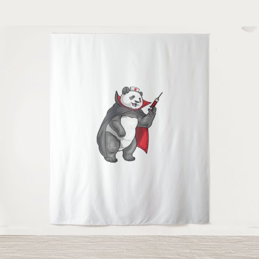 Panda Halloween Vampire Nurse Oversized T-shirt Wandkleed (Voorkant)