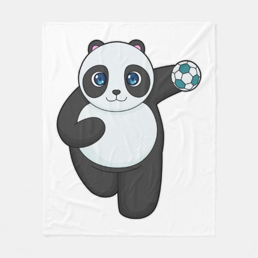 Panda Handball-speler Handball Fleece Deken (Voorkant)