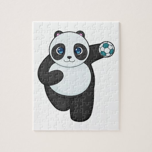 Panda Handball-speler Handball Legpuzzel (Verticaal)