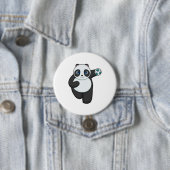 Panda Handball-speler Handball Ronde Button 7,6 Cm (In situ)