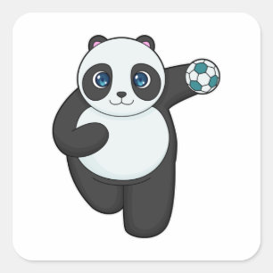 Panda Handball-speler Handball Vierkante Sticker