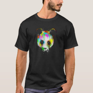 Panda Head Dripping Paint Artist T-shirt
