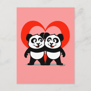 Panda Heart Briefkaart