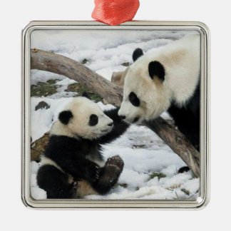 Panda High Vijf Metalen Ornament