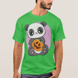 Panda Holding pomkin Cute Anime Beer voor Halowee T-shirt