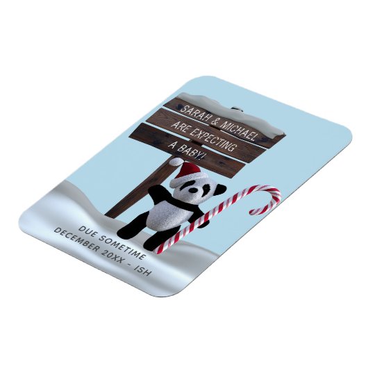 Panda Holiday Zwangerschap Aankondiging Flexi Magn Magneet (Linkerzijde)