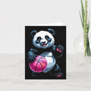 Panda Hoops - Schattigee basketbalspeler Sticker Kaart