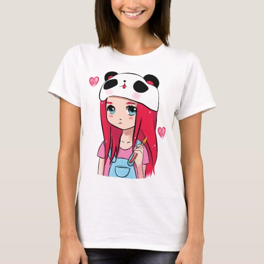Panda Hugs & Crimson Dreams T-shirt (Voorkant)