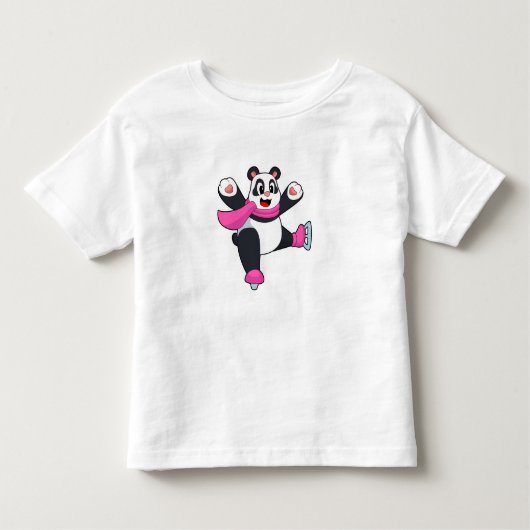 Panda Ice skating Ice schaatsen Kinder Shirts (Voorkant)
