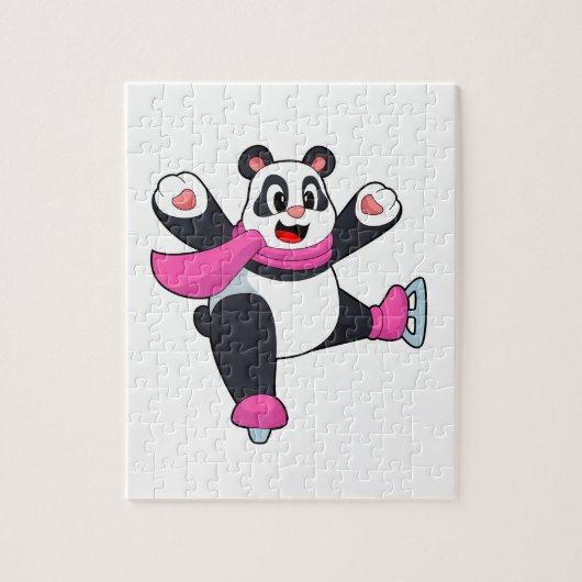 Panda Ice skating Ice schaatsen Legpuzzel (Verticaal)