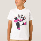 Panda Ice skating Ice schaatsen T-shirt (Voorkant)