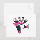Panda Ijs schaatsen Schaatsen Briefkaart (Voorkant / Achterkant)