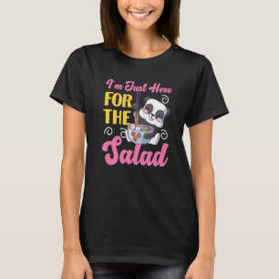 Panda ik ben hier voor de salade voor meisjes t-shirt