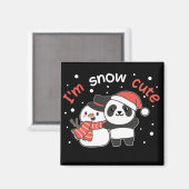 Panda ik ben Sneeuwverkuffer Snowman Snow Pun Magn Magneet (Voorkant / Achterkant)