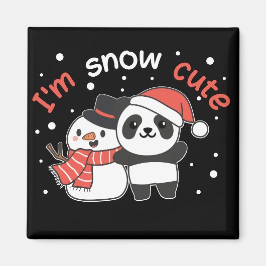 Panda ik ben Sneeuwverkuffer Snowman Snow Pun Magn Magneet (Voorkant)