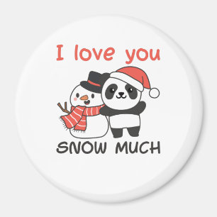 Panda ik hou van je sneeuwveel Snowman Pun Magneet