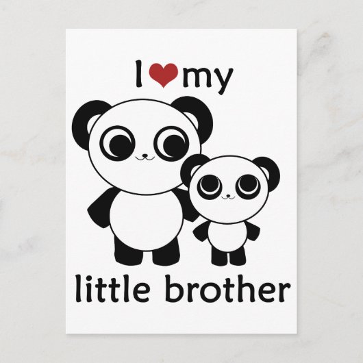Panda - Ik hou van mijn kleine broer Briefkaart (Voorkant)