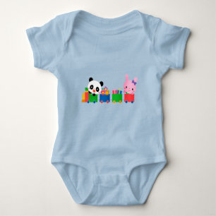Panda-illustratie ontwerp baby jersey romper