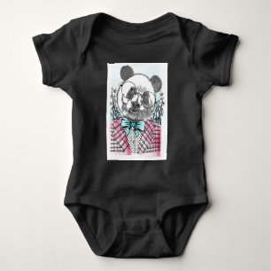 Panda-illustratie ontwerp baby jersey romper