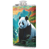 Panda in Bamboe bos op / berg Heupfles (Links)