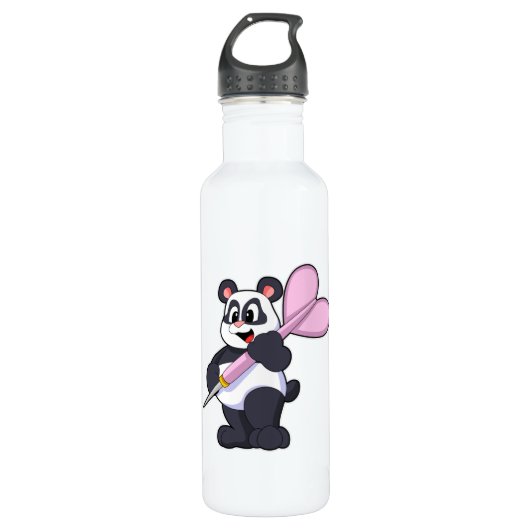 Panda in Darts met Dart Waterfles (Voorkant)