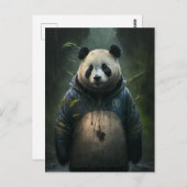 Panda in de Regen Briefkaart (Voorkant / Achterkant)