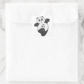 Panda in de sport vierkante sticker (Tas)